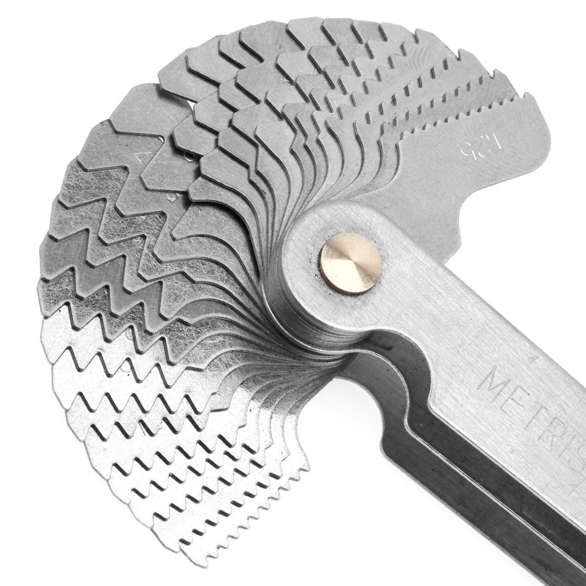 52Blade Screw Thread Pitch Gauge Set SAE Whitworth 55°&Metric 60° Grip Measuring