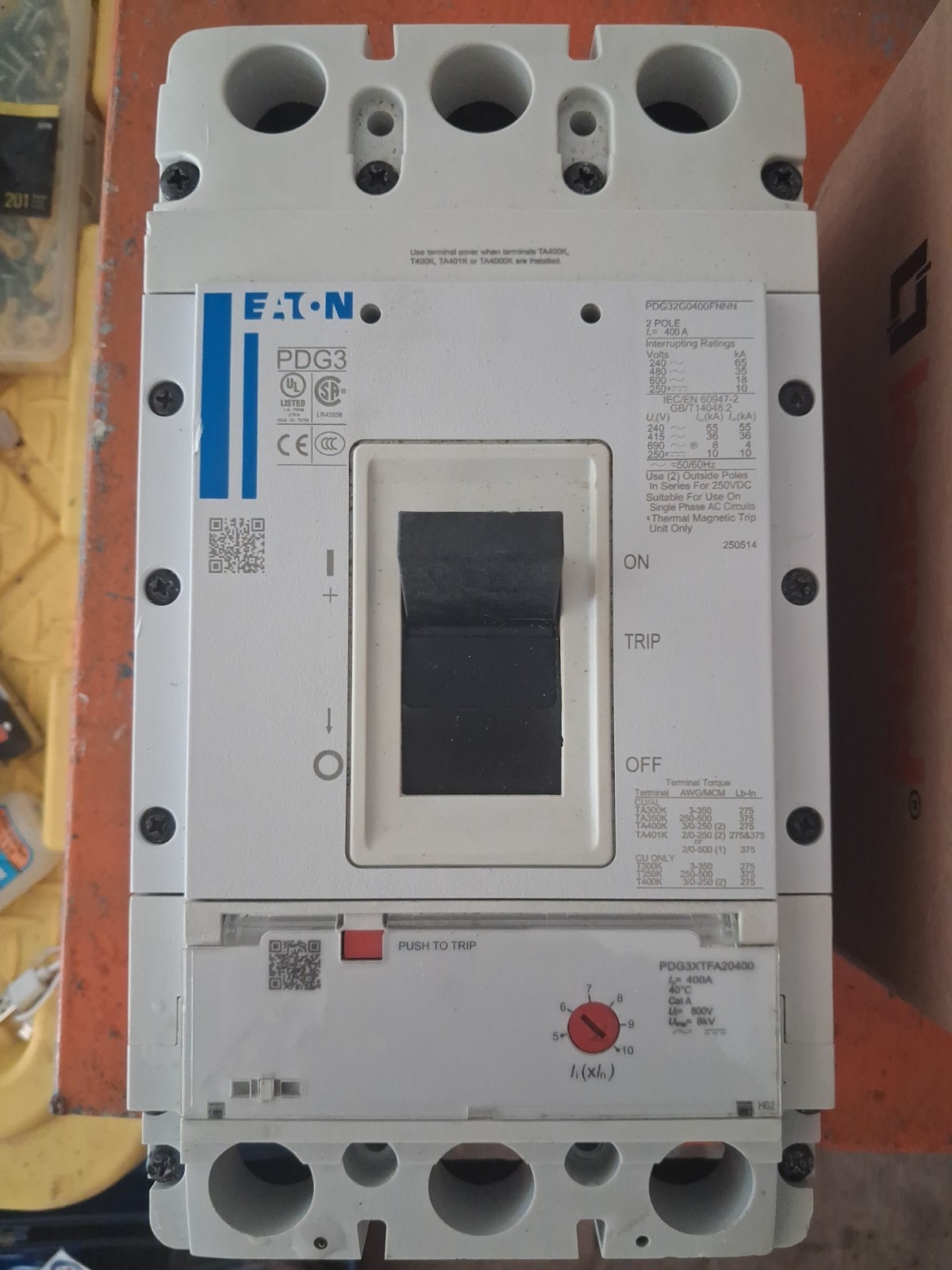 Eaton PDG32G0400FNNN 400 Amp 3 Pole