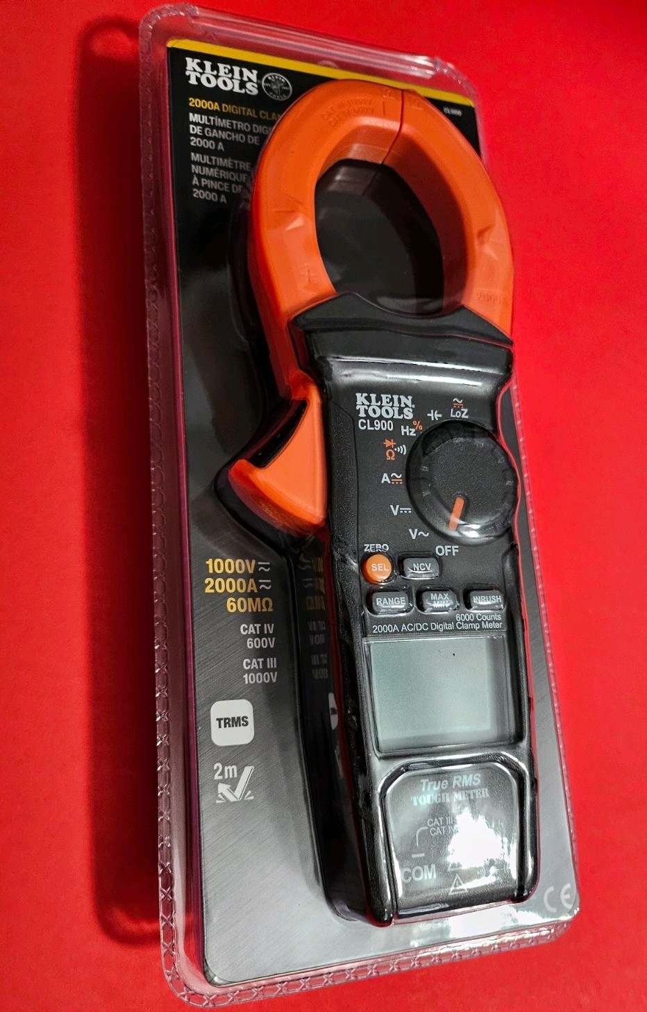 Klein Tools CL900 AC Auto-Ranging TRMS Digital Clamp Meter Low Impedance LoZ