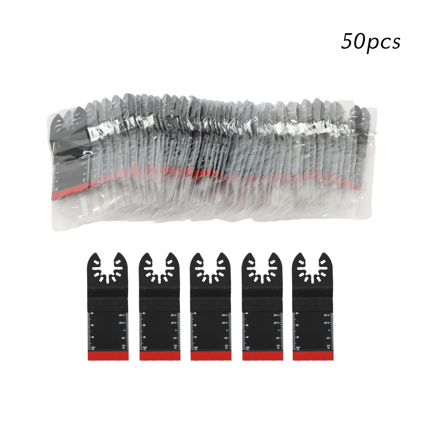 50Pcs Bi-Metal Oscillating Saw Blades 34MM Multi Tool Blades Kit Metal Cutting