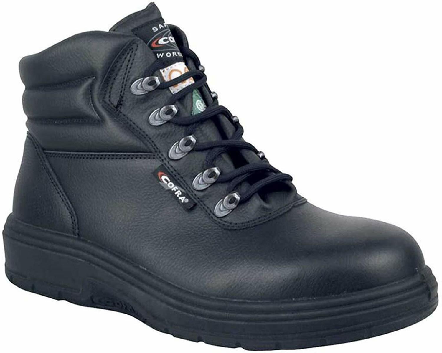 COFRA Leather Work Boots – NEW ASPHALT Treadless Footwear- Size 12,Black