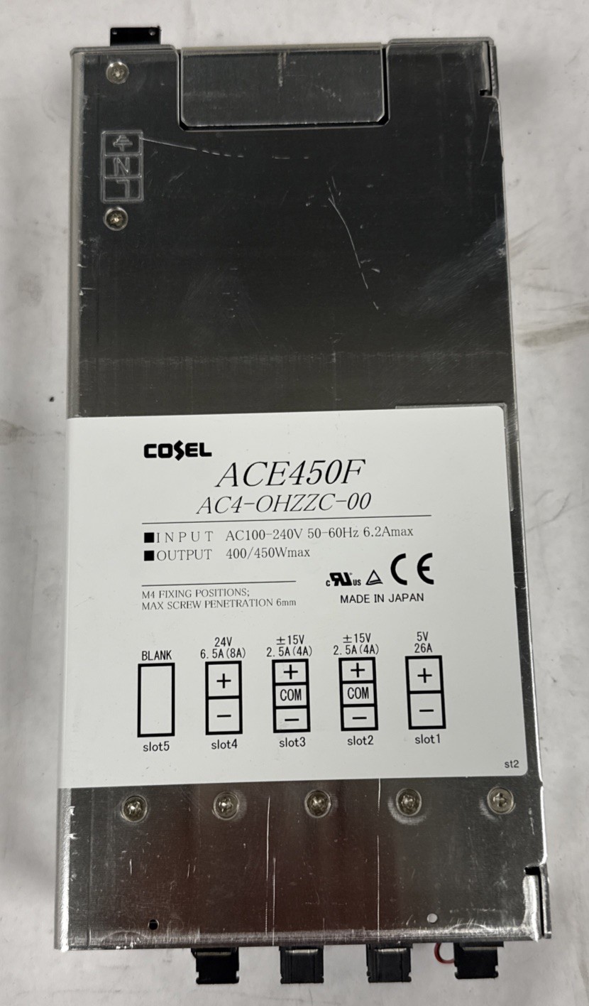 COSEL ACE450F Power Supply, AC100-240V, 50-60HZ, 6.2A MAX,400/450W MAX Pictures