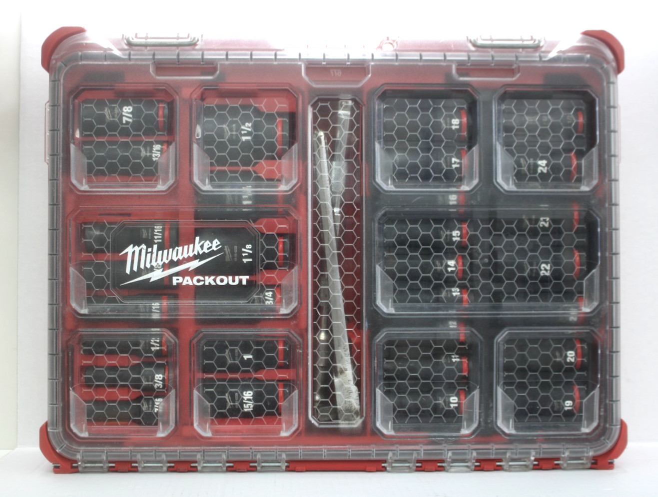 Milwaukee PACKOUT 49-66-6806 SHOCKWAVE Impact Duty Socket 29PC Set. USED