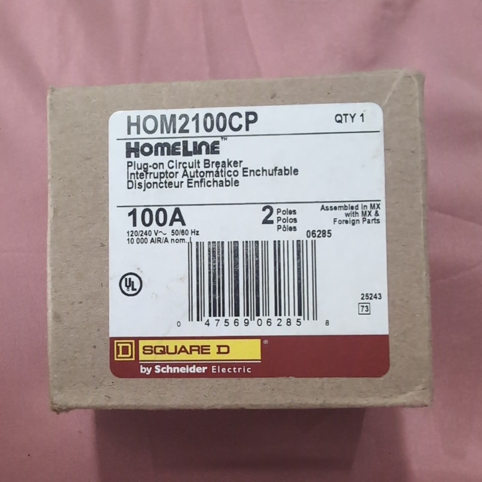 Square D HOM2100CP 100A Circuit Breaker – NEW FREE SHIPPING
