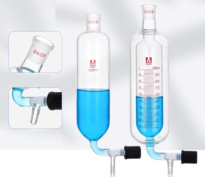 100ml-500ml Distillation Bottle with Vacuum Piston Double-Layer Lab Glass