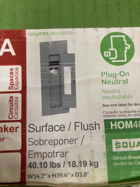 Square D Load Center HOM4080M200PQCVP Homeline 200 Amp 40 Space 80 Circuit Main