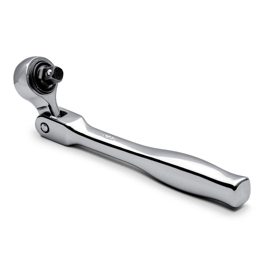 Wright 3440 3/8″ Drive Compact Flex Head Ratchet Chrome Contour 45 Teeth 5-3/4″