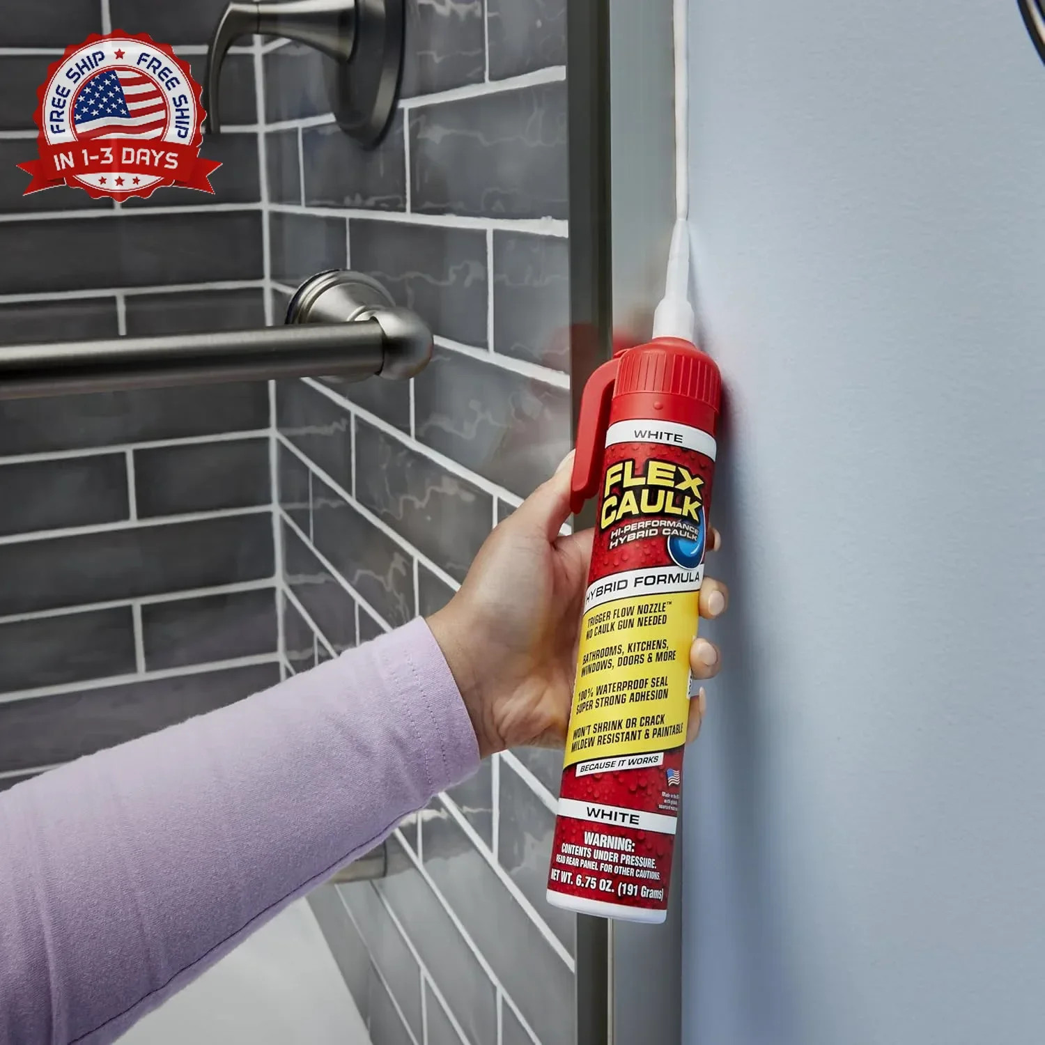 Flex Caulk, Waterproof & Weatherproof Hybrid Polymer Sealant, Strong, Paintable,