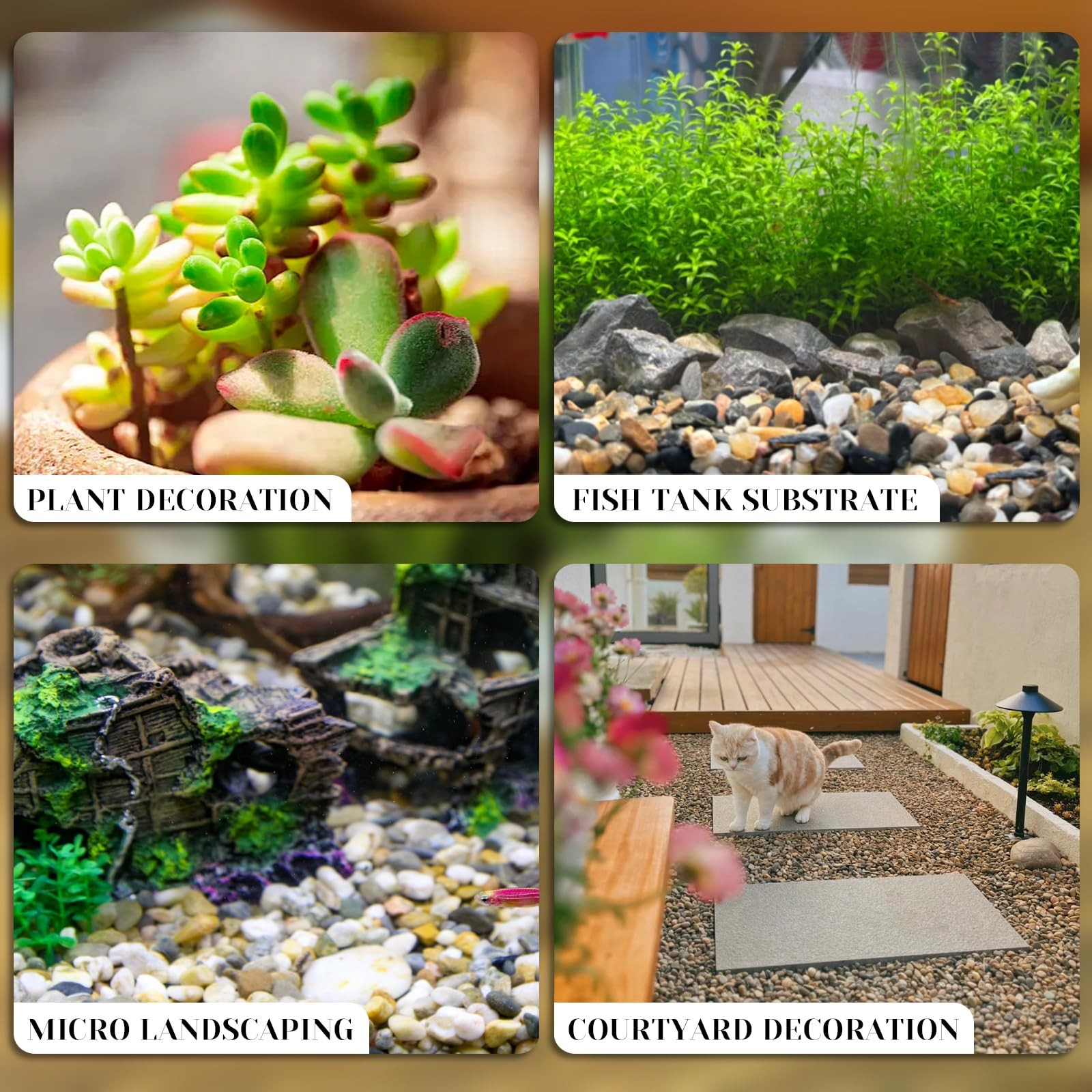 3Lb Decorative Pebbles for Indoor Plants, Succulents, Aquariums, Landscaping