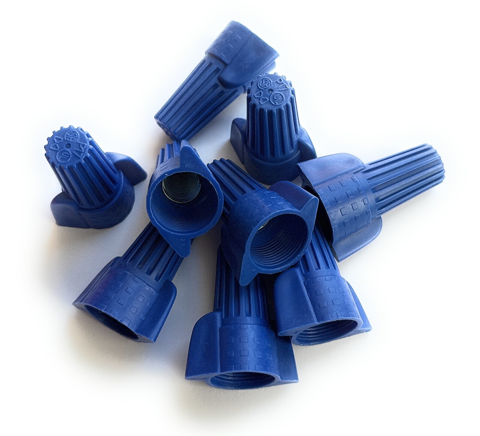 Blue Winged Electrical Wire End Connectors Caps Bulk 100 Pack / 14-6 AWG