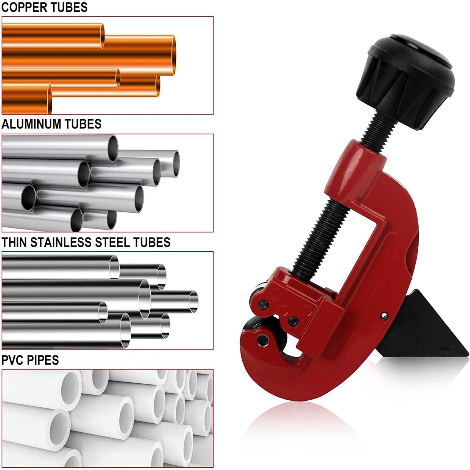 Pipe Tube Cutter 1/8″ to 1-1/8″ OD Copper Brass Aluminum PVC Plumbing HVAC Mini