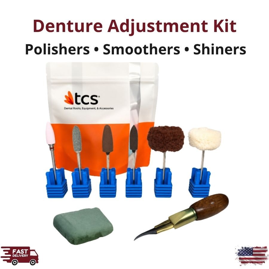 Denture Adjustment Kit Chairside Stone Rubber Points Bur Buffs Paste Finishing