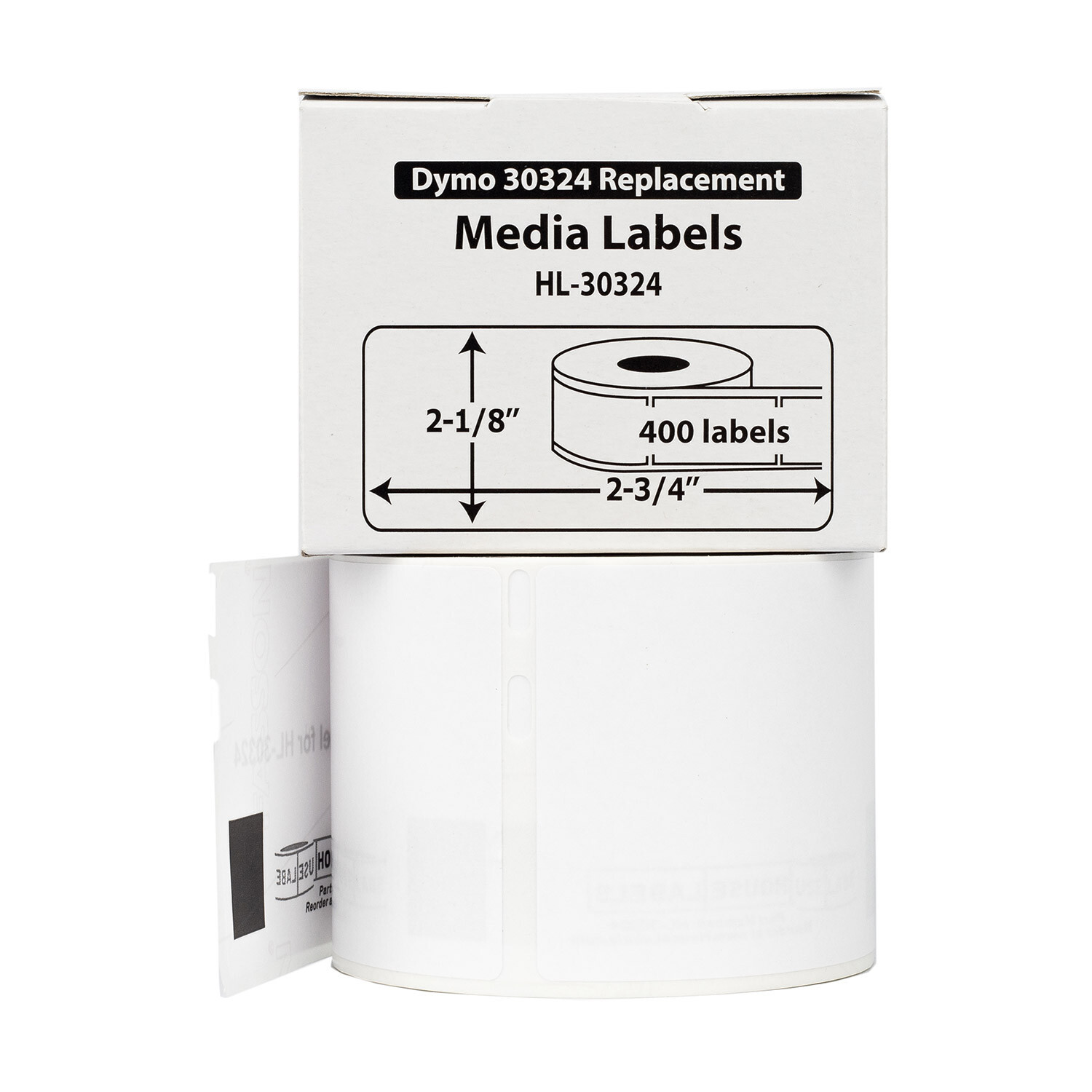 30 Rolls of 400 Media/Badge Labels in Cartons for DYMO® LabelWriters® 30324