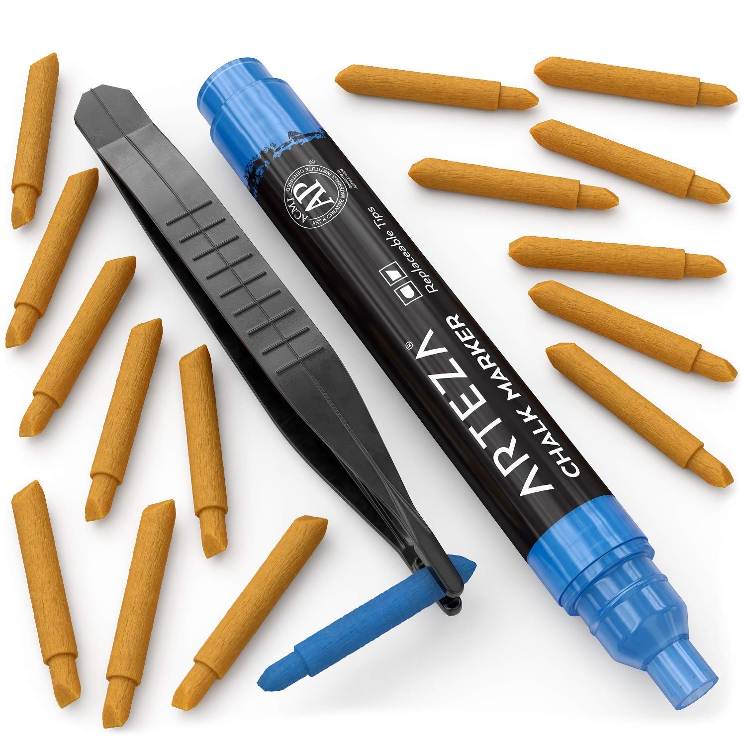ARTEZA Pastel Liquid Chalk Markers, Set of 16, Tweezers, Office Product