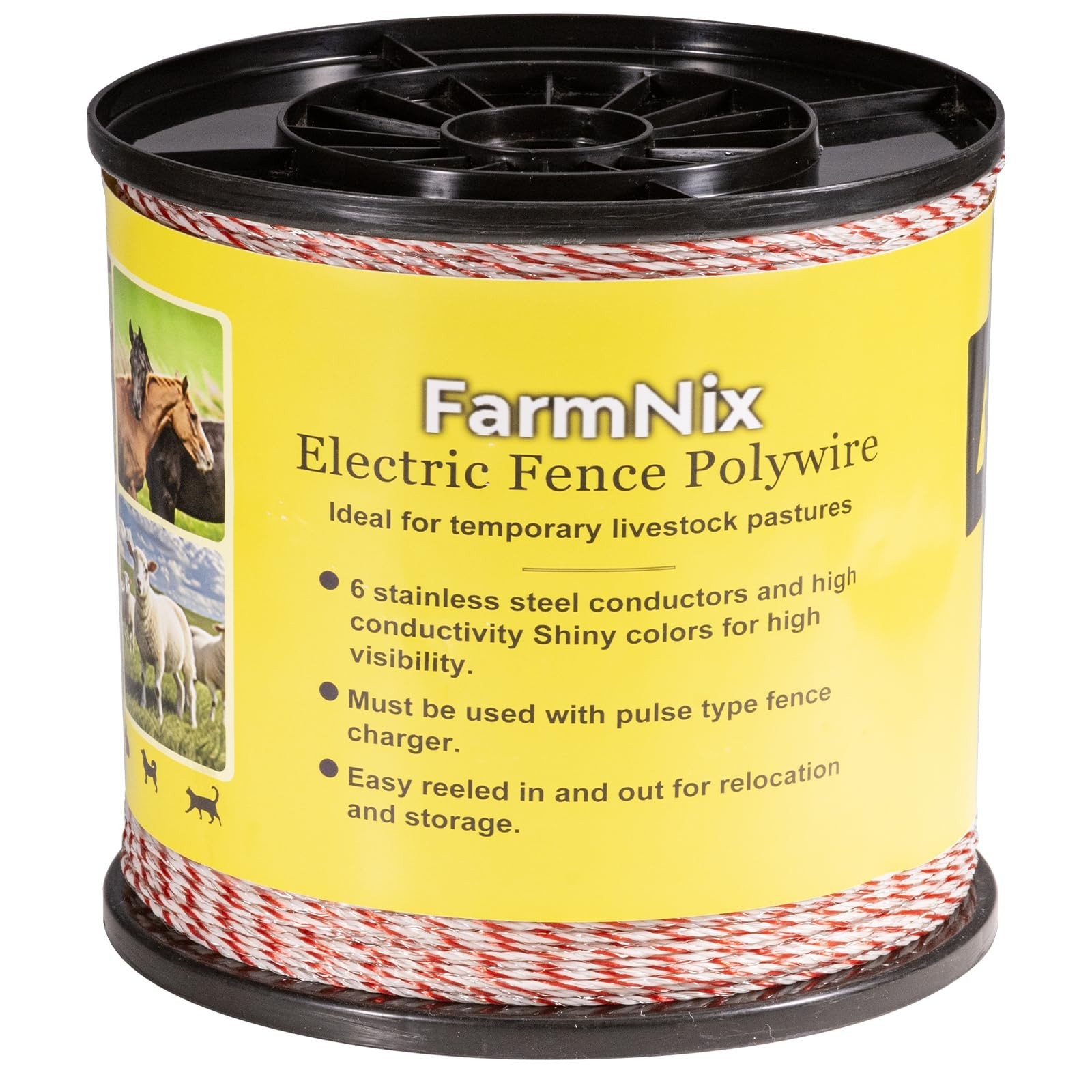 3280ft Electric Fence Wire Rope, 6 Strand Stainless Steel Polywire, Rust Resista