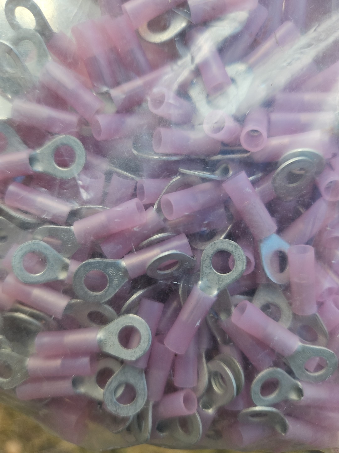 50pc Red Nylon Insulated Ring Terminals 22-16 AWG #8 Stud 20030N High Quality