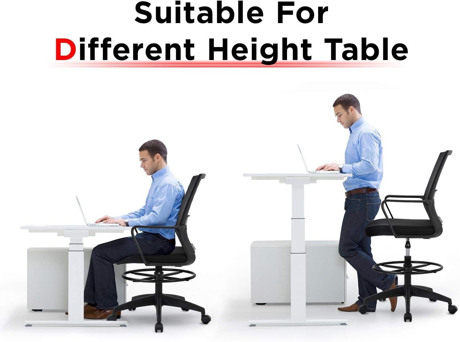 Comfortable Drafting Chair for Home Office with Easy Assembly and Durability