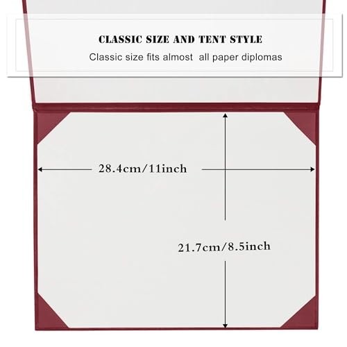 Diploma Cover 8.5×11 Leatherette Padded Certificate Holder Maroon Faux Leather