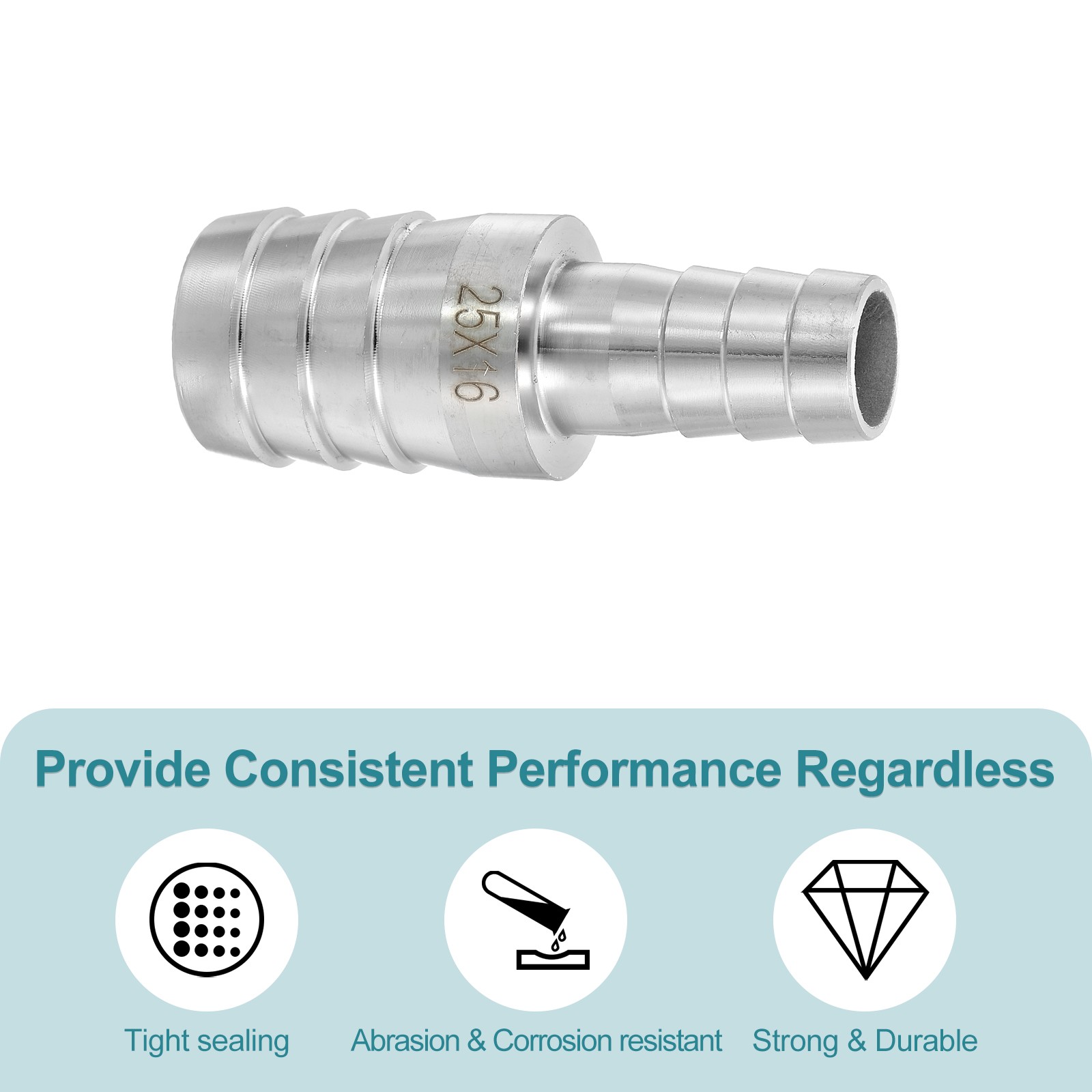 1 Inch to 5/8 Inch Hose Barb Reducer 304 Stainless Steel Pipe Fitting