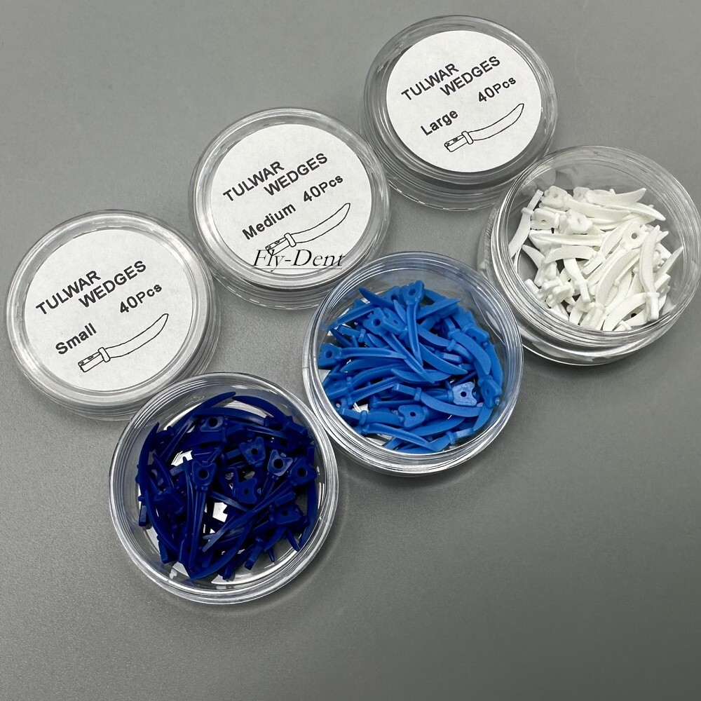 Dental Tulwar Wedges Sectional Matrix System Plastic Diastema Wedge Refill 40Pcs