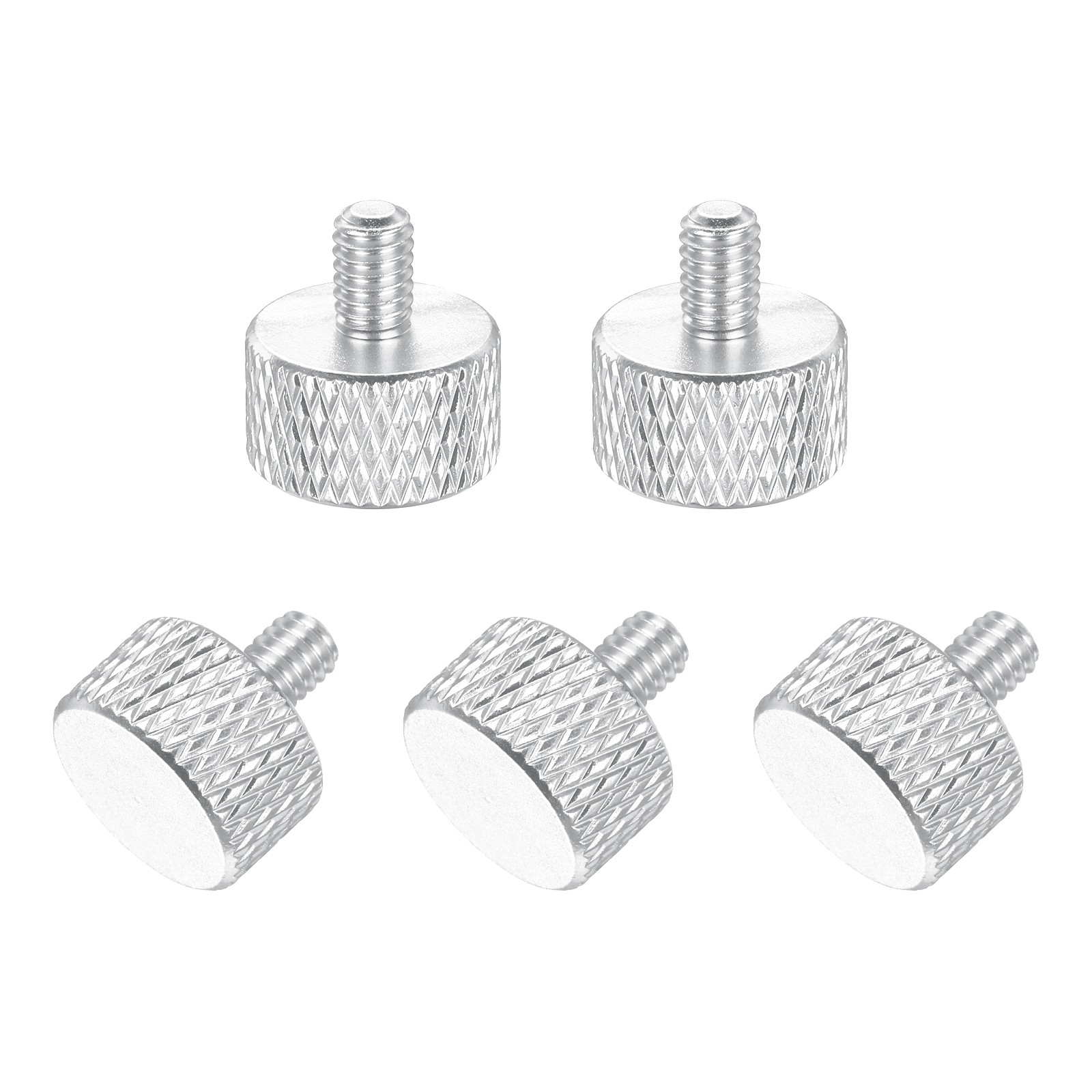5Pcs M4x6mm Flat Head Knurled Thumb Screws for Graphics Card Silver