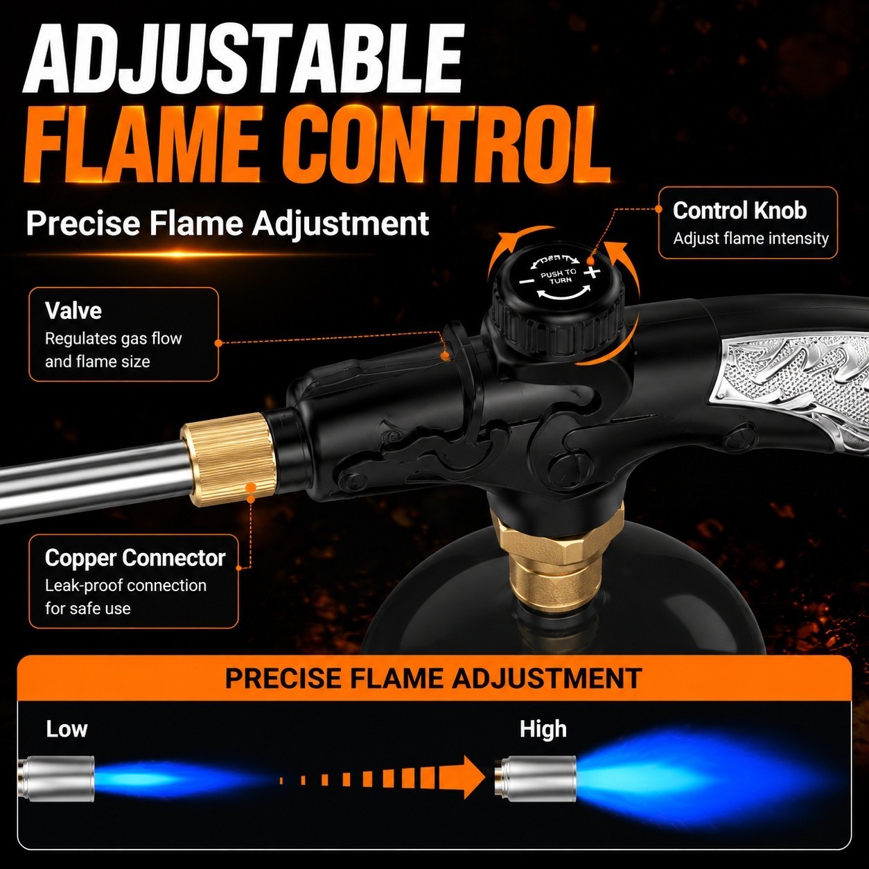 Portable Propane Torch Weed Burner Ice Snow Melter Outdoor Flame Thrower
