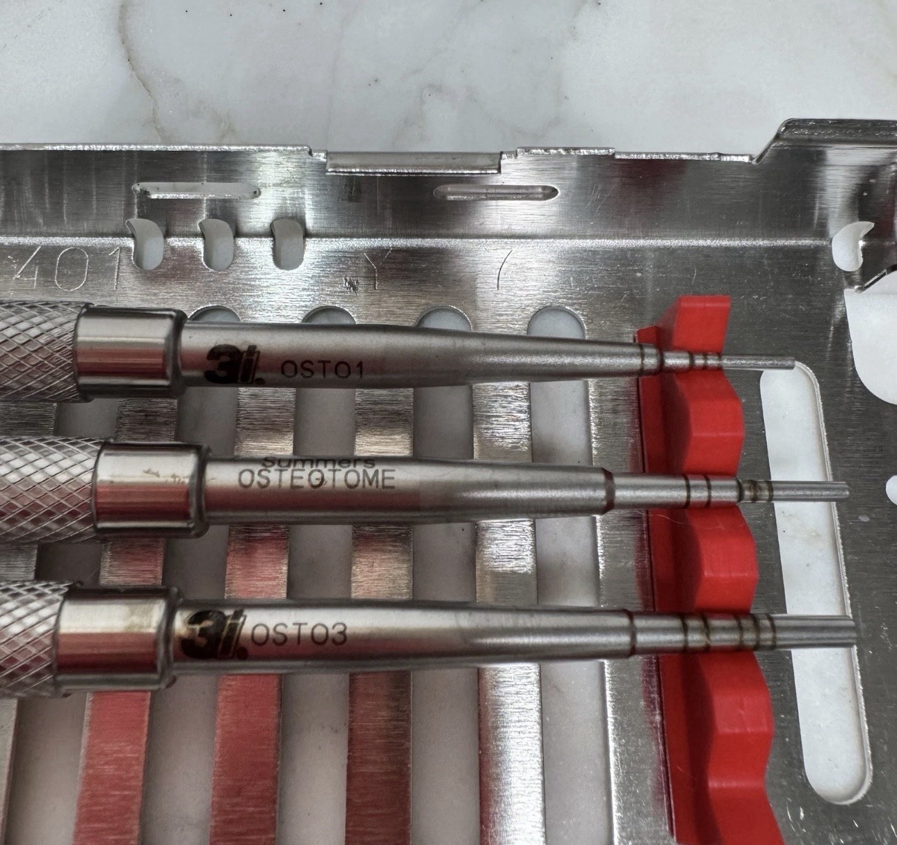 Zimmer Biomet 3i Summers Osteotome Set OSTO1-5 & OSTFS w/ Hu-Friedy Case
