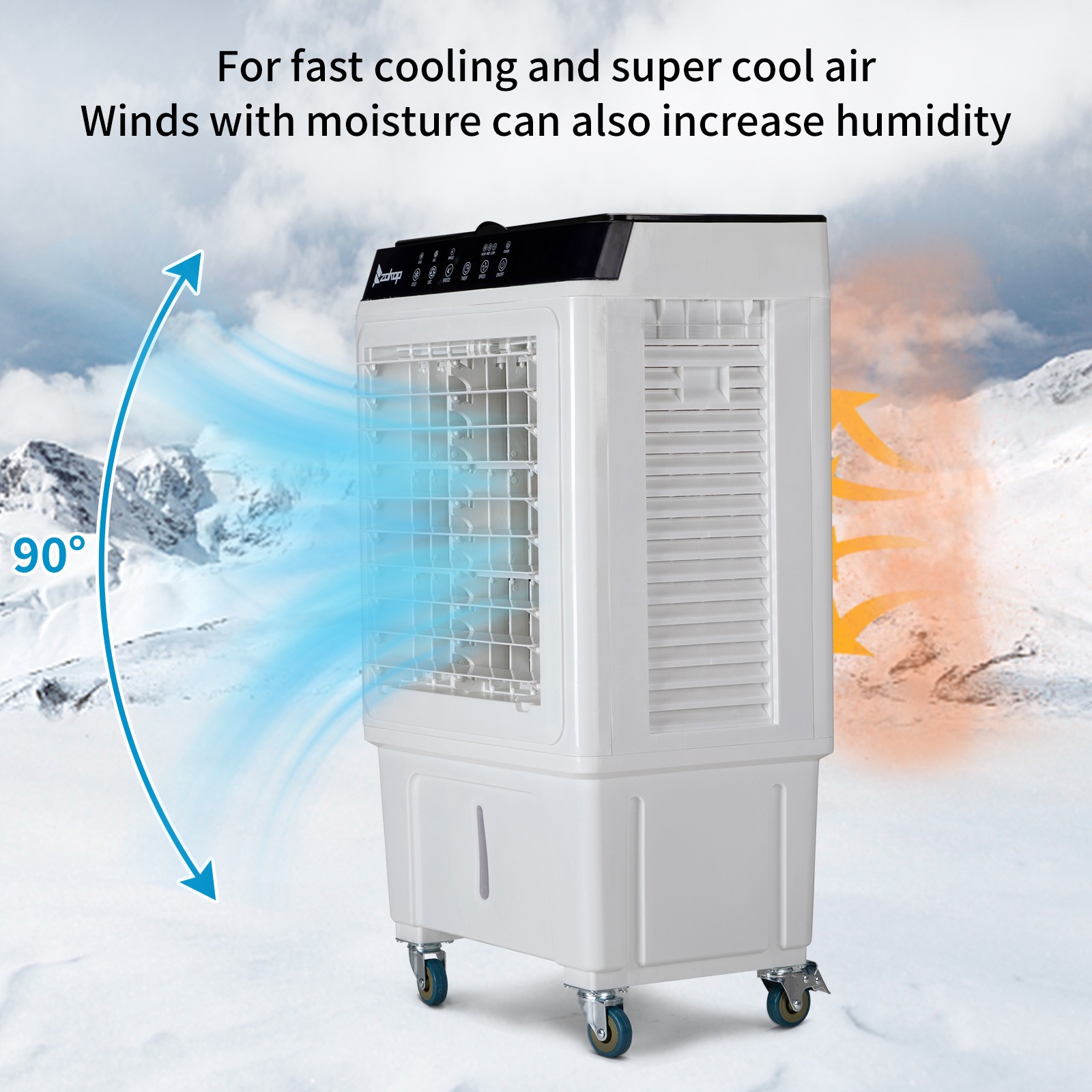 Portable Air Conditioner Fan Evaporative Cooler 2400CFM Swamp Cooler Remote 30L