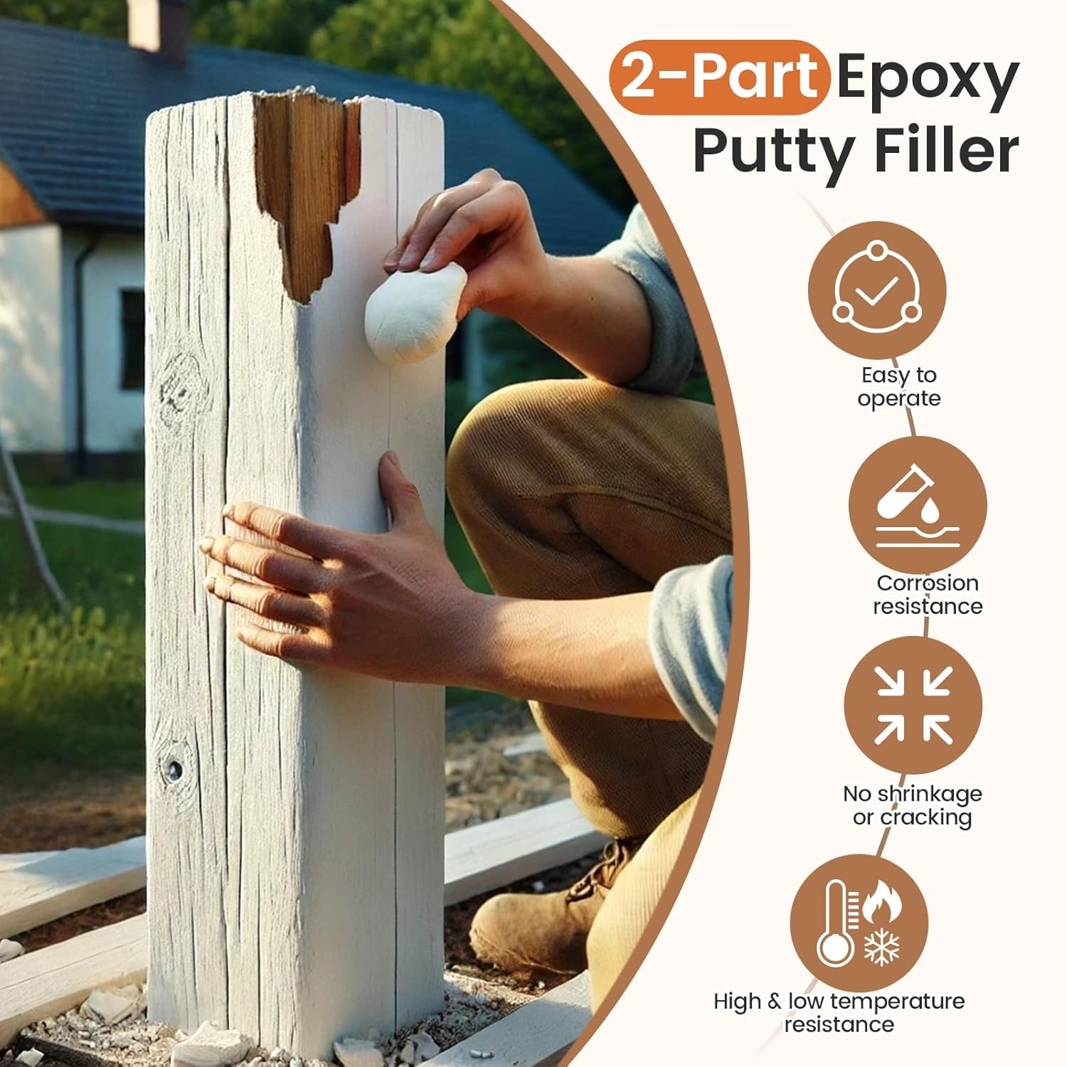 Epoxy Wood Putty, High Strength Filler Putty, Stainable 2-Part Epoxy Filler, …