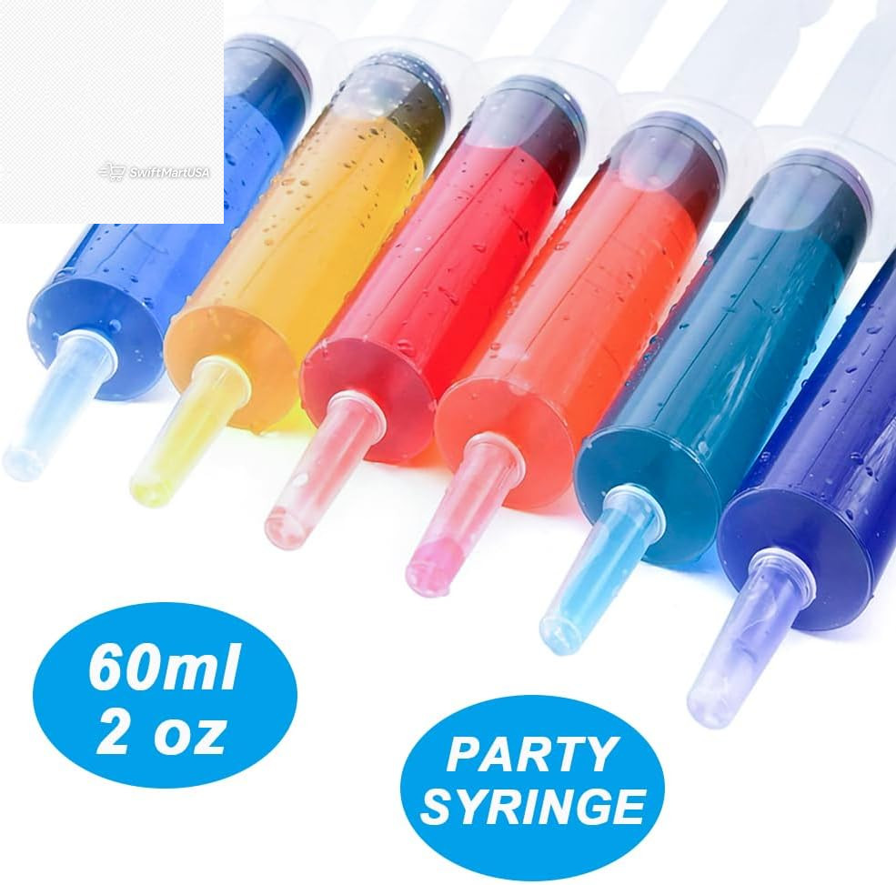4 Pack 60Ml Large Syringe for Liquid with Tip Cap, Plastic Liquid Syringes Indiv