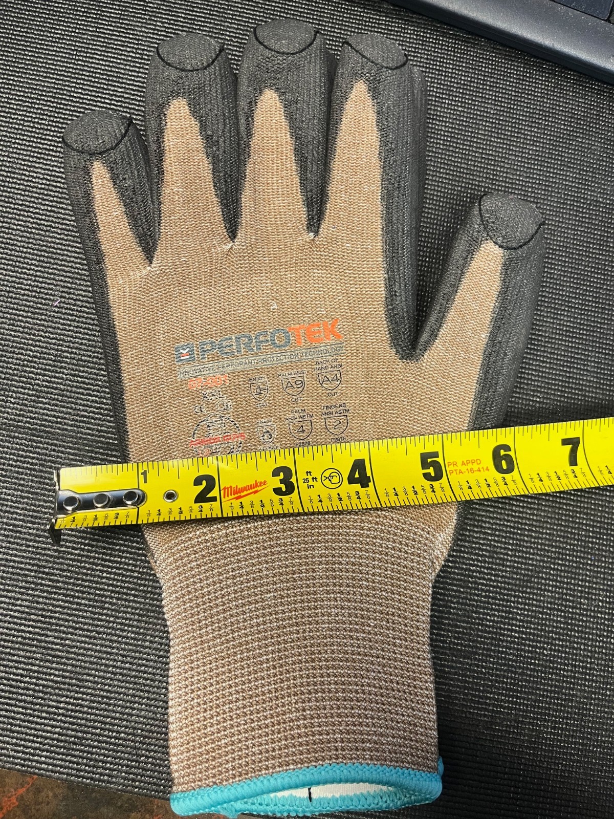 Armor Guys Work Gloves Perfotek 07-001 XXL Tan/Gray Grip 1 Dozen/12 Pairs NEW