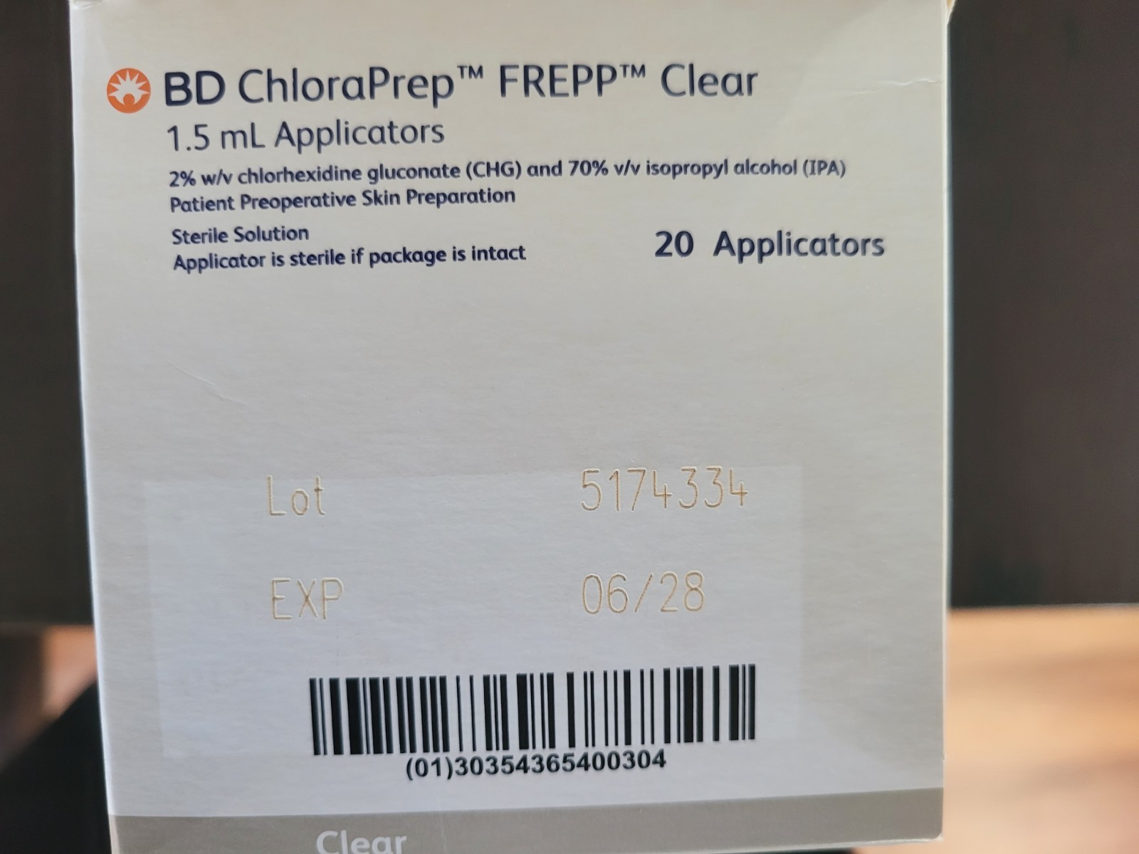 BD 930299 ChloraPrep FREPP CLEAR – 1.5mL APPLICATORS -Case of 24- Exp 08/2027