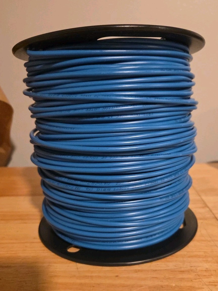 KrisTech 12 AWG Solid Copper Clad Steel CCS-SR PE30 Blue LLDPE Tracer Wire 500ft