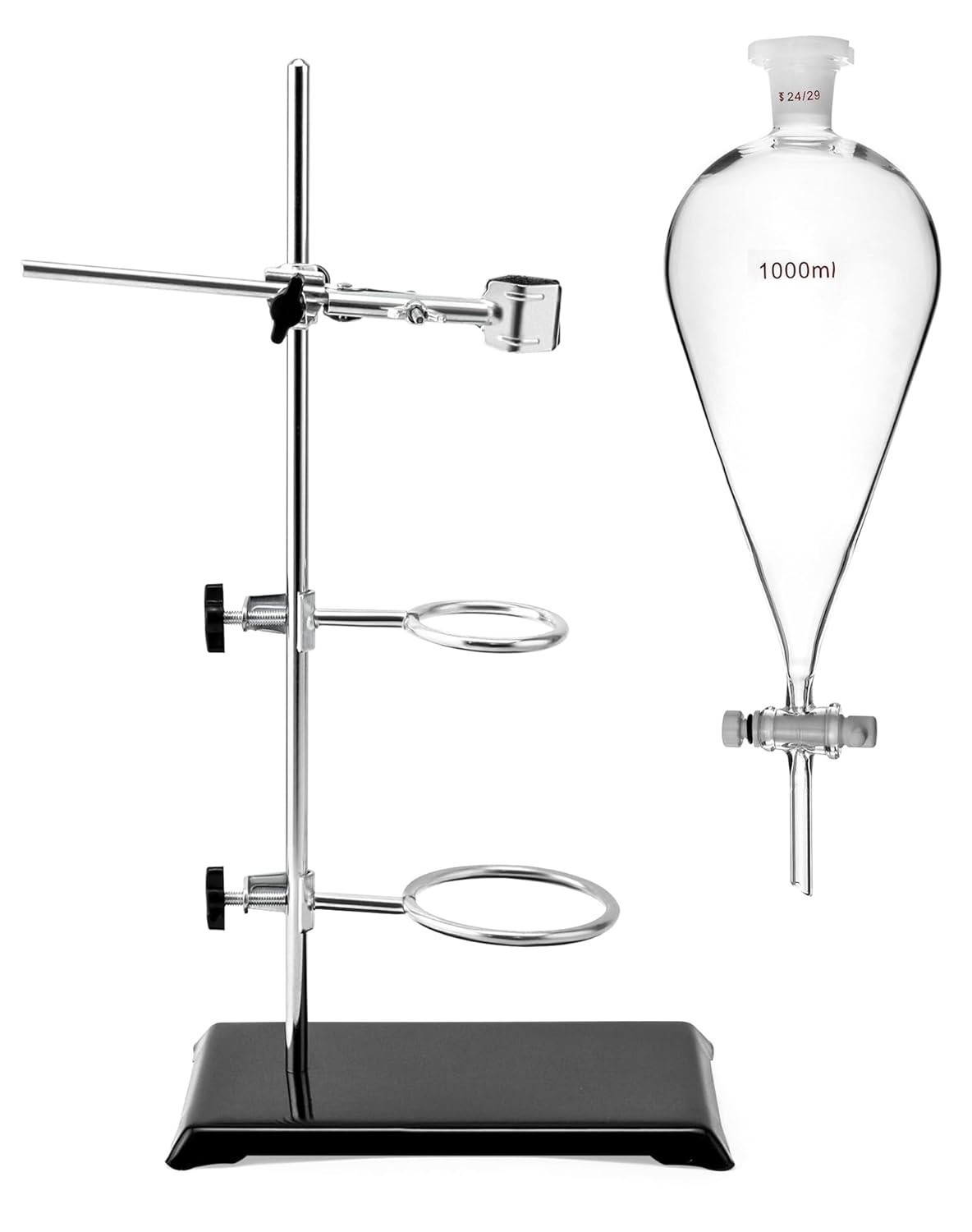 1000ml Heavy Wall Conical Separating Funnel with 24/29 Fitting and PTFE Stopcock