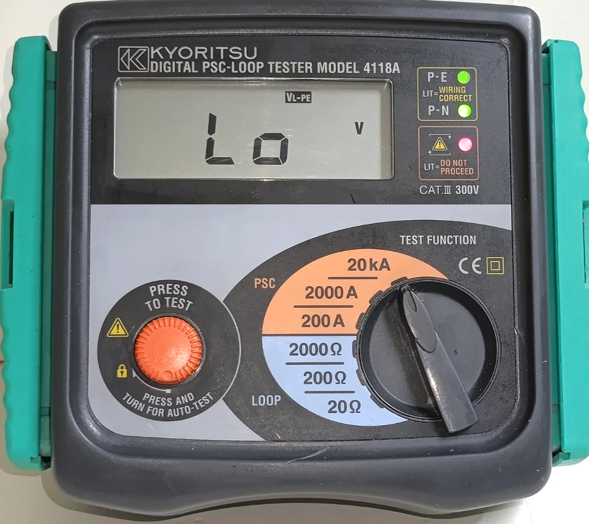 Kyoritsu Digital PSC Loop Tester Model 4118A 20kA 2000 Fault Impedance Meter