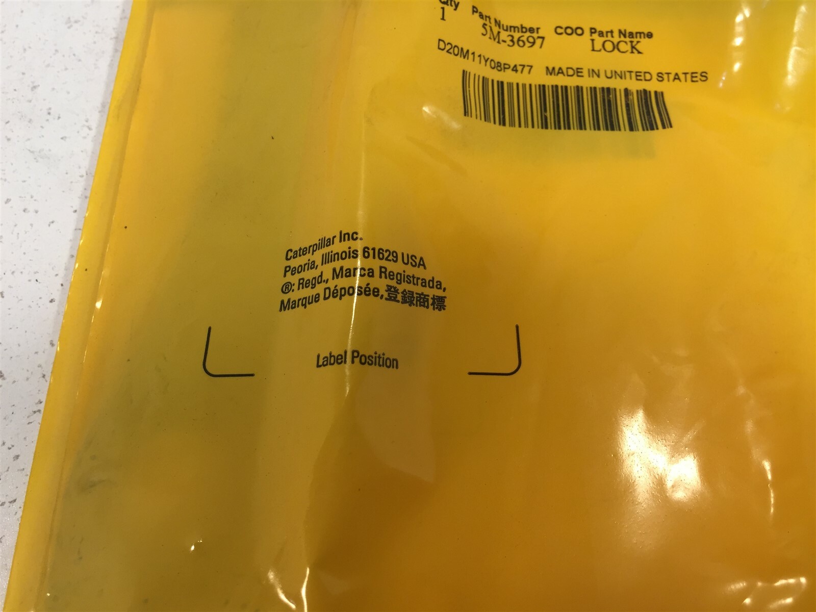 Genuine Caterpillar 5M-3697 Lock 5M3697