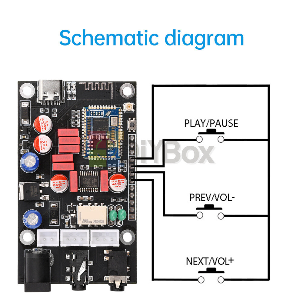 DC 8-24V Bluetooth 5.1 Audio Decoder Board APTX HD QCC5125 LDAC Receiver Board