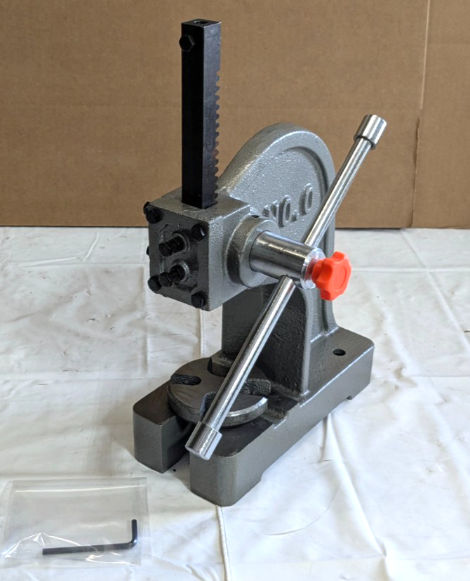 1/2 Ton Arbor Press – No. 0 – 3/4" Ram – 3-1/4" Throat – 7-1/2" S