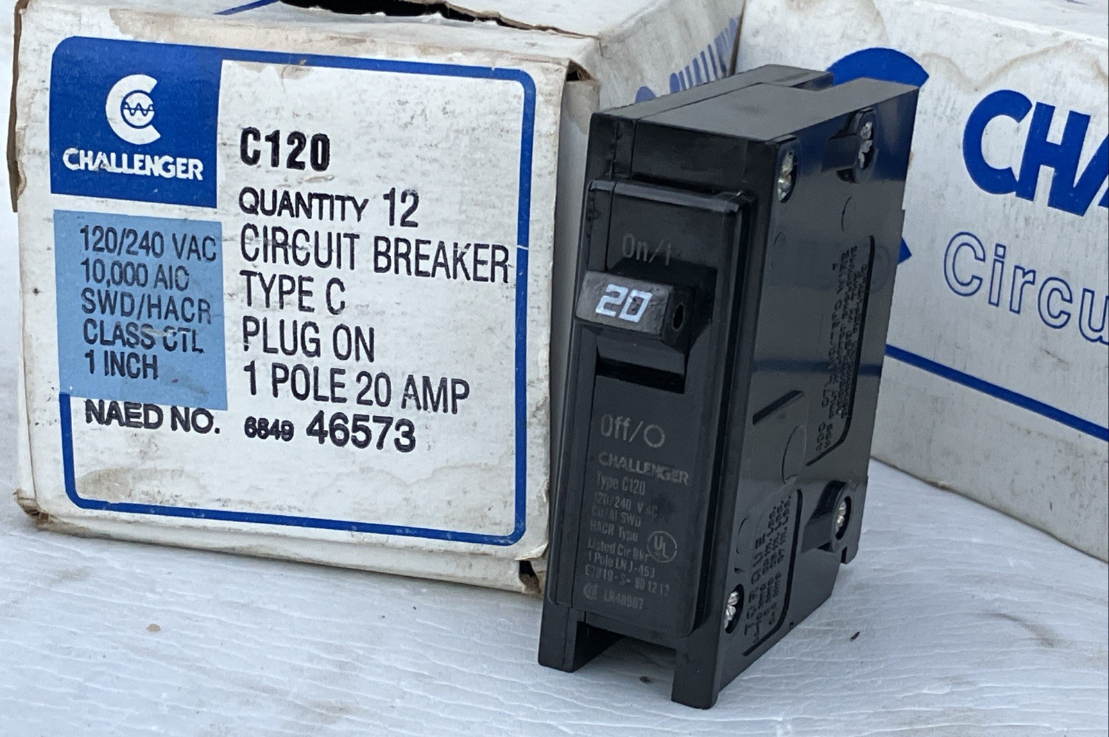 (1 ct.) Challenger C120 BR120 1 Pole 20 Amp Circuit Breaker – New!