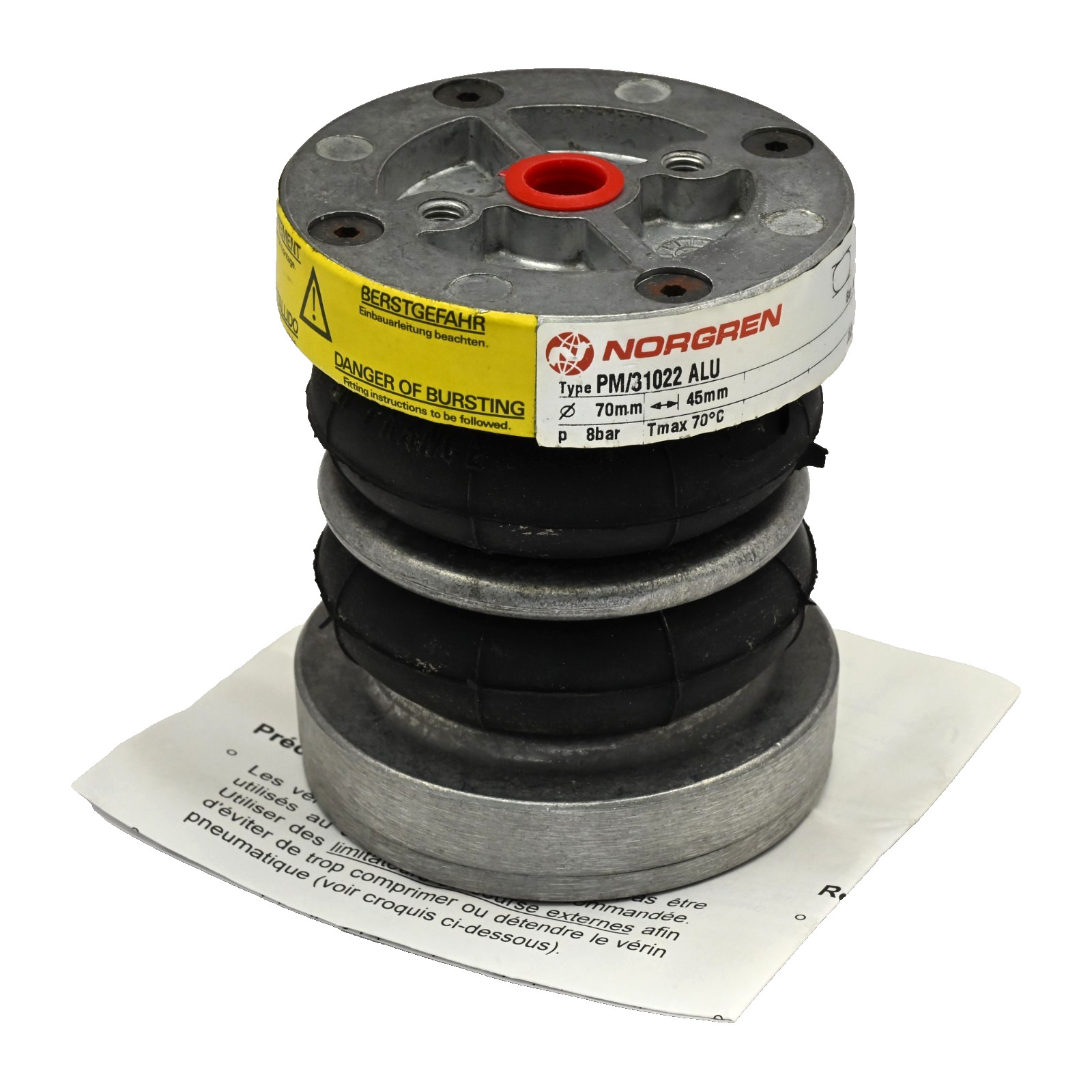 Norgren PM/31022 ALU Air Bellow, 70mm Bore, 45mm Stroke, 8 Bar