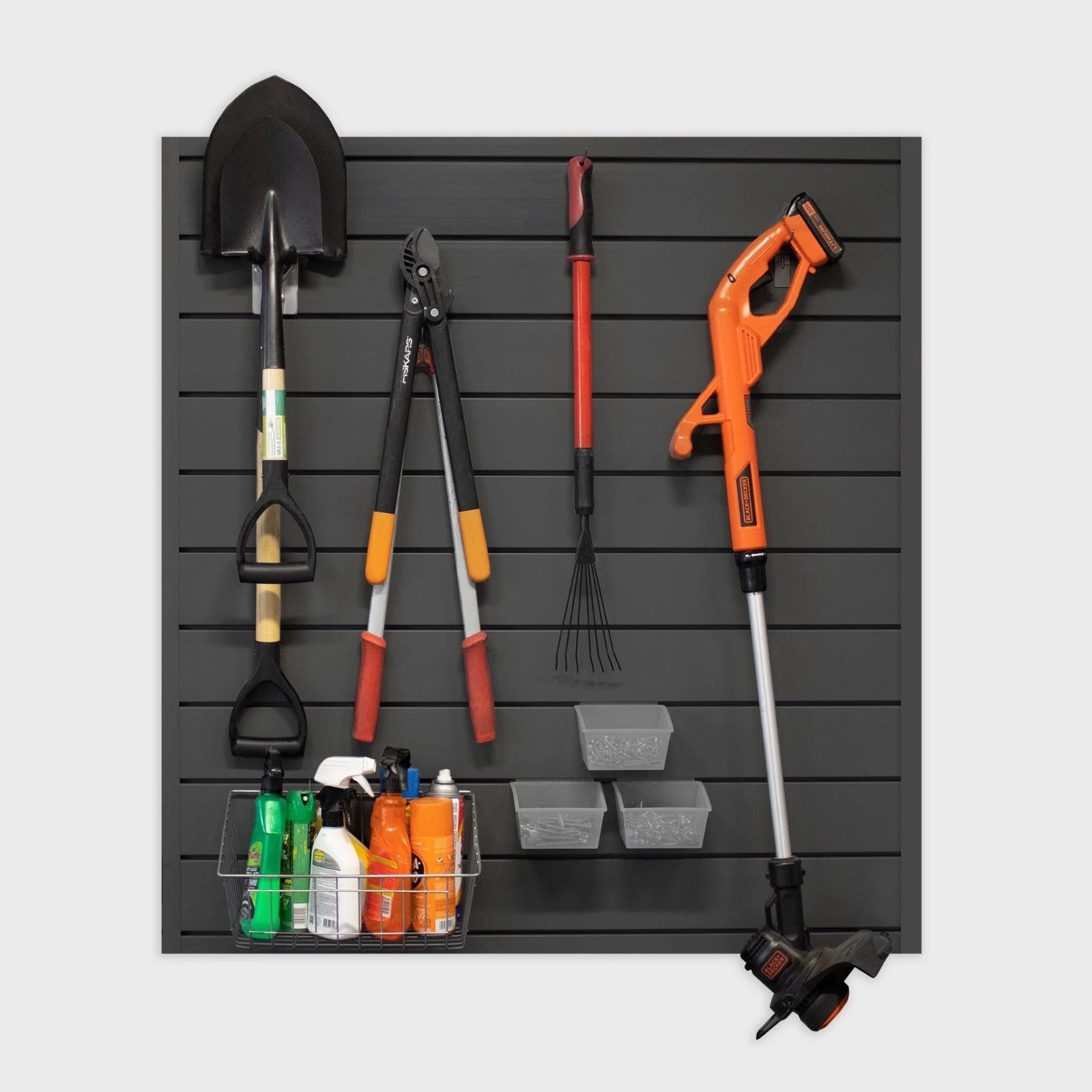 Proslat Charcoal 4×4 Slatwall Panels Garage Organization
