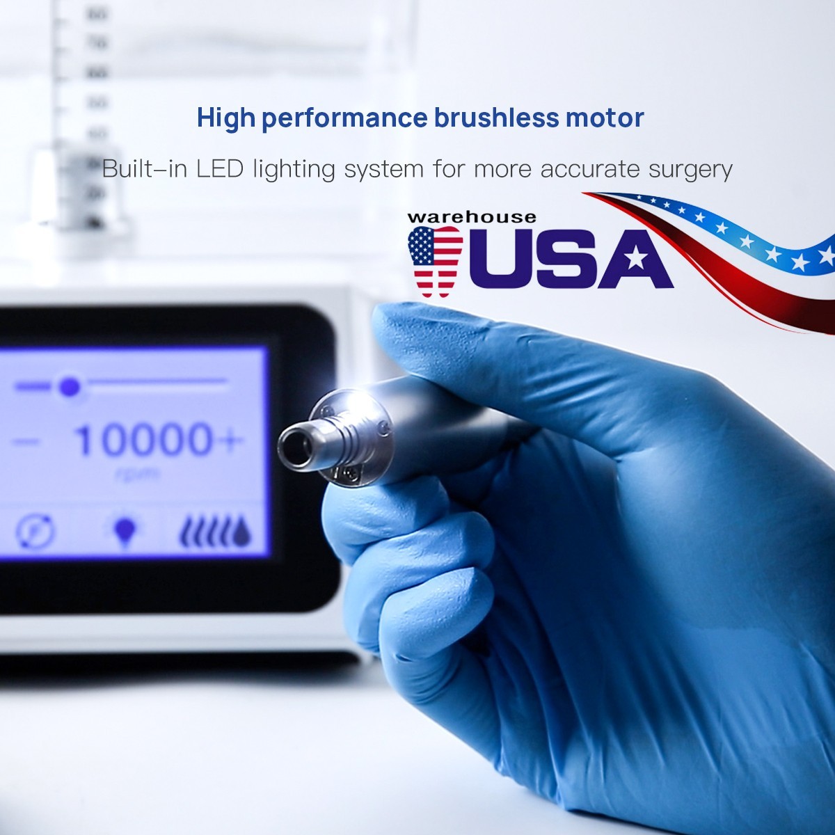 Dental LED Brushless Electric Micro Motor / 1:5 1:1 1:4.2 Fiber Optic Handpiece