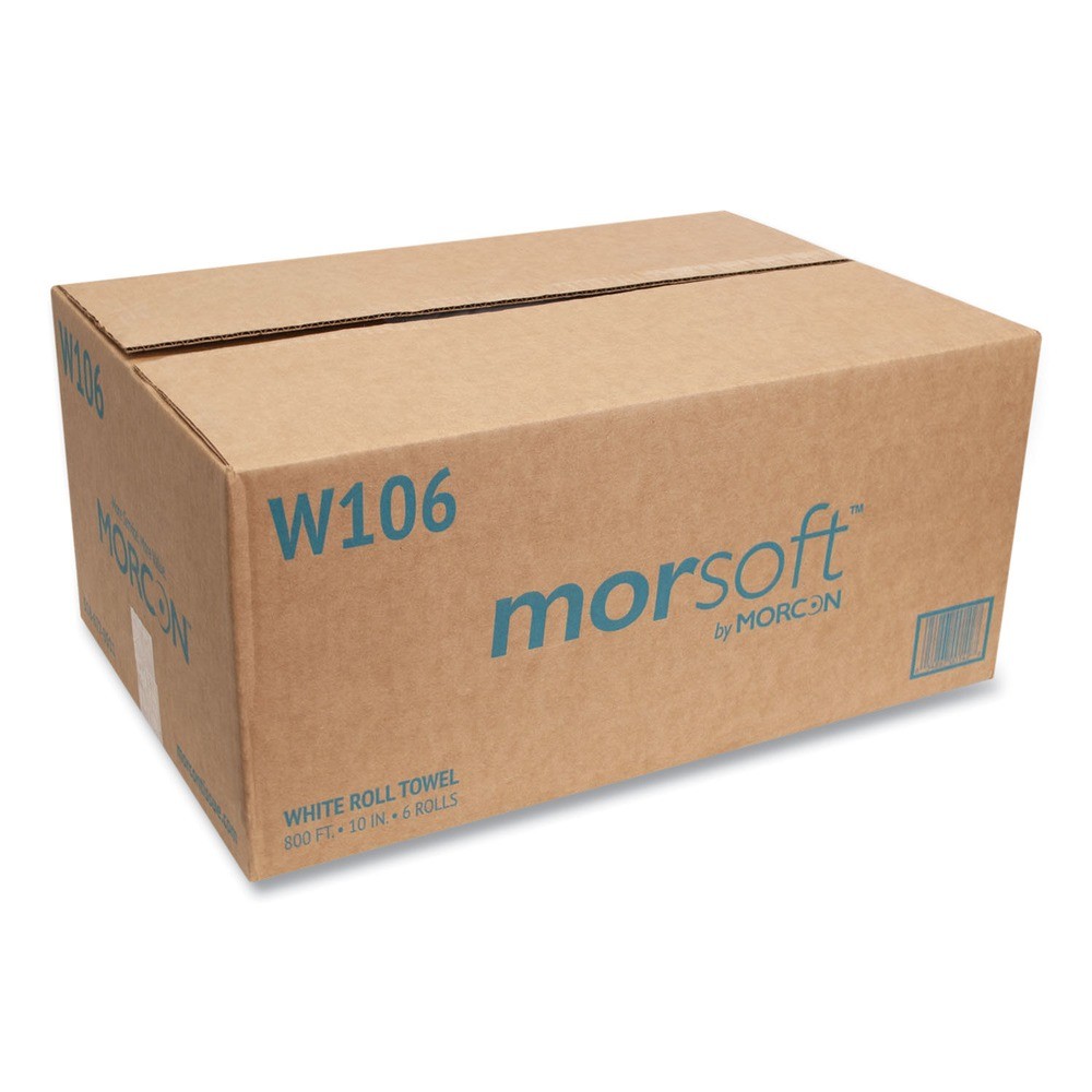 Morcon Paper W106 1-Ply 10″ x 800 ft. 10″ Roll Towels – White (6/Carton) New