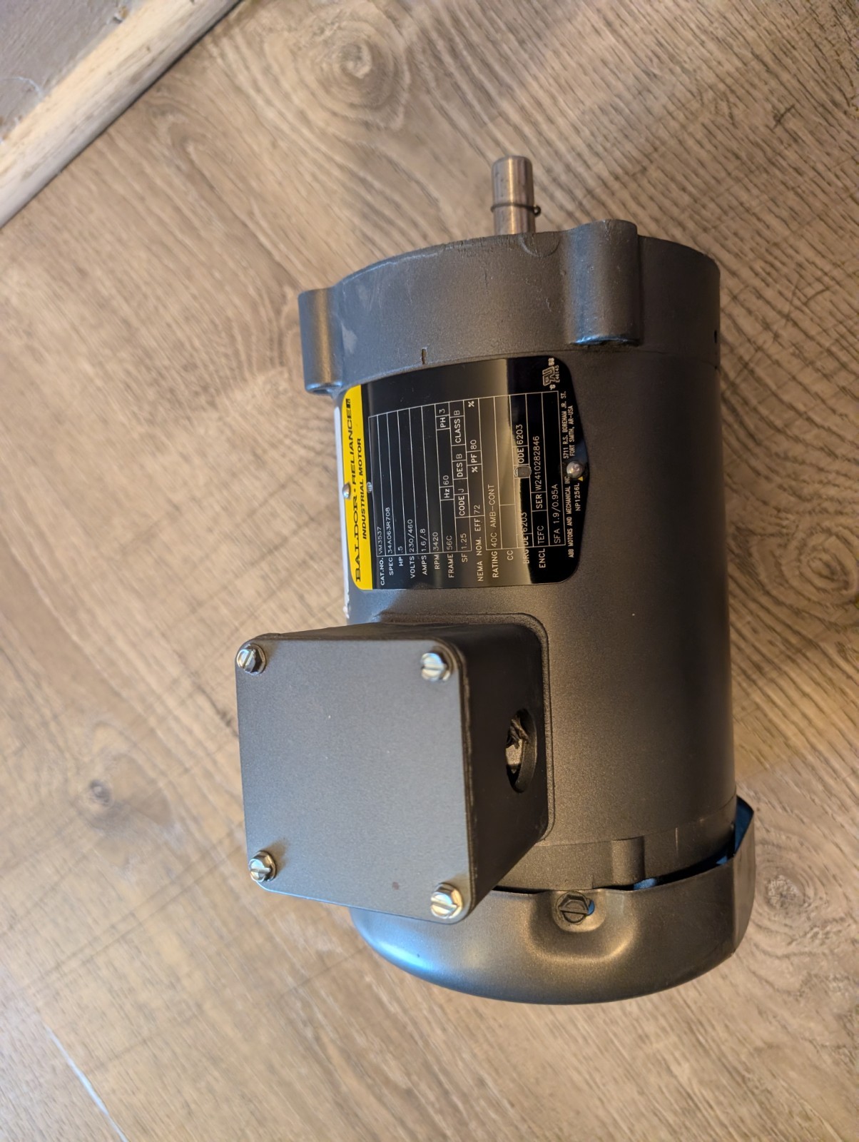 Baldor Reliance VM3537 0.5HP 230/460V 3PH TEFC Motor 3420RPM 56C