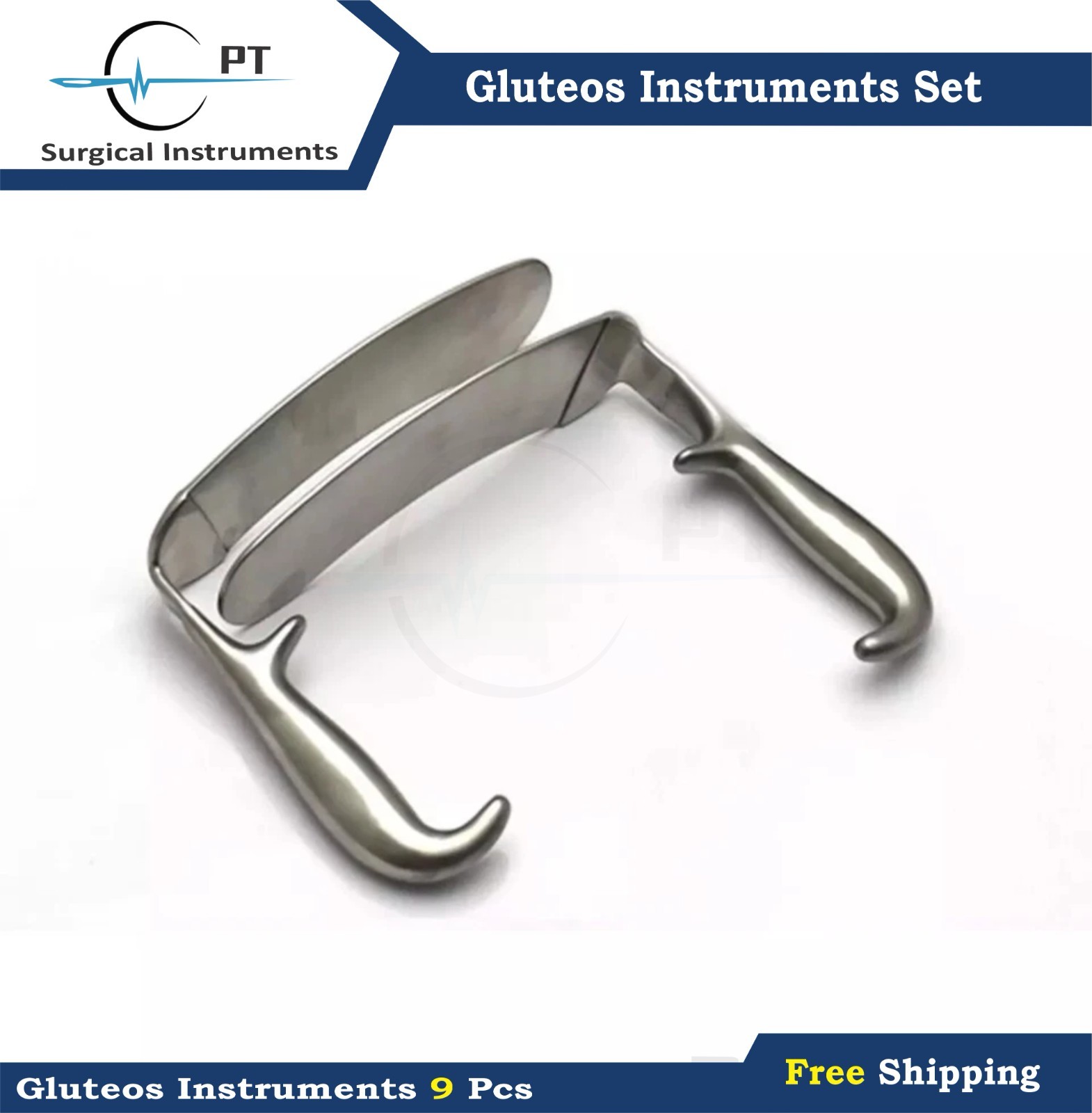 Gluteos Instruments Plastic Surgery ENT Surgical Set of 9 Pcs German Grade Set