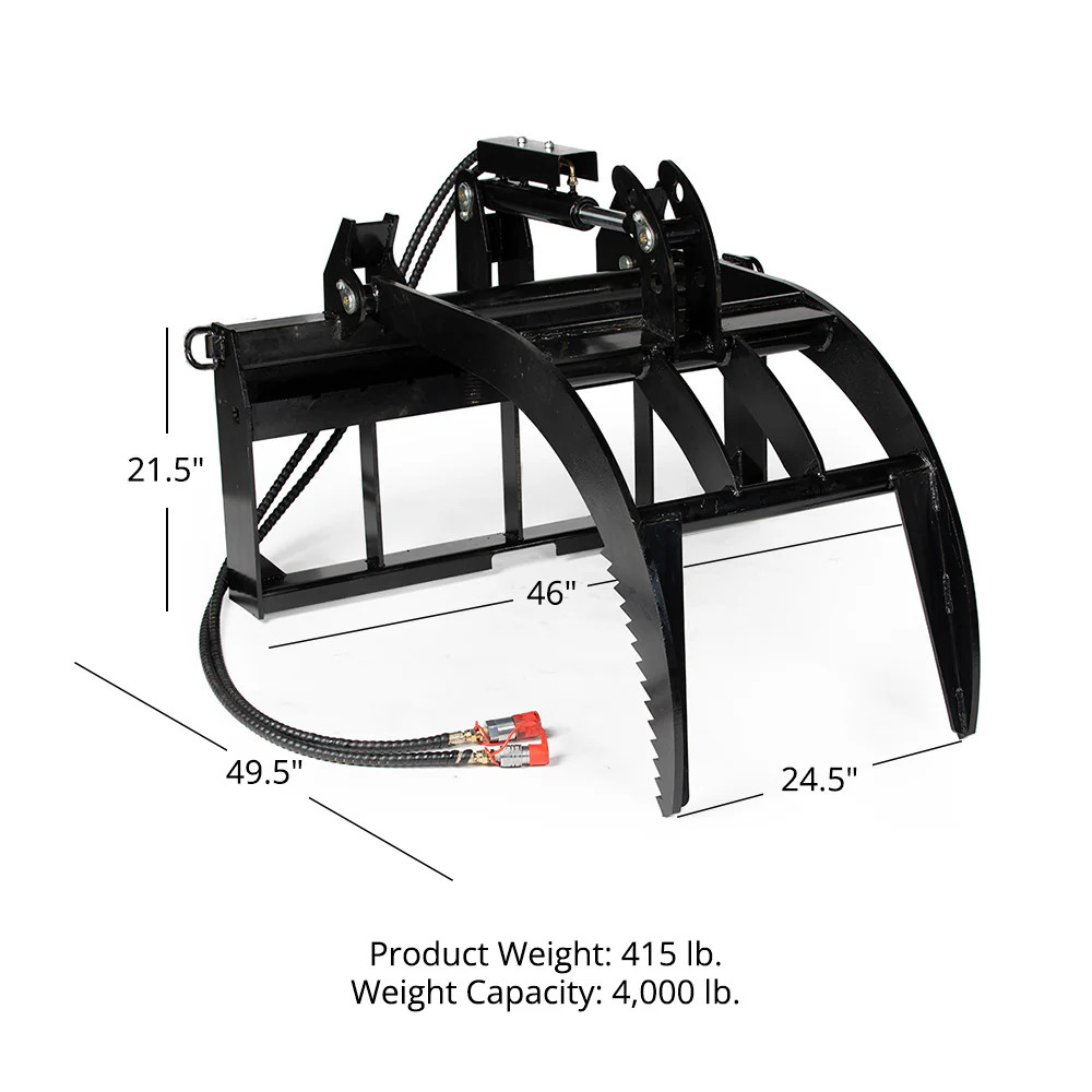 Titan Attachments Hydraulic Skid Steer Pallet Fork Grapple Attachment V2