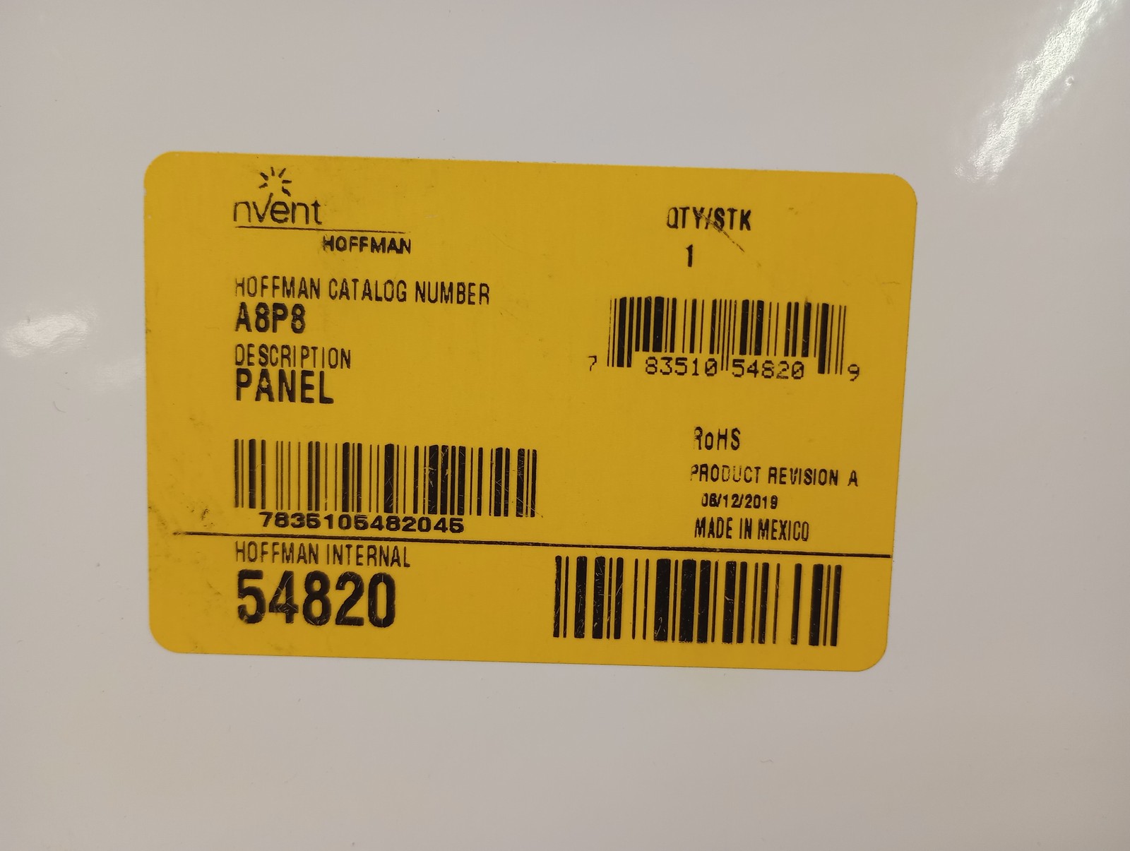 Hoffman 54820 Panel A8P8 6-3/4″ X 6-7/8″ X 1/16″ Nvent Hoffman