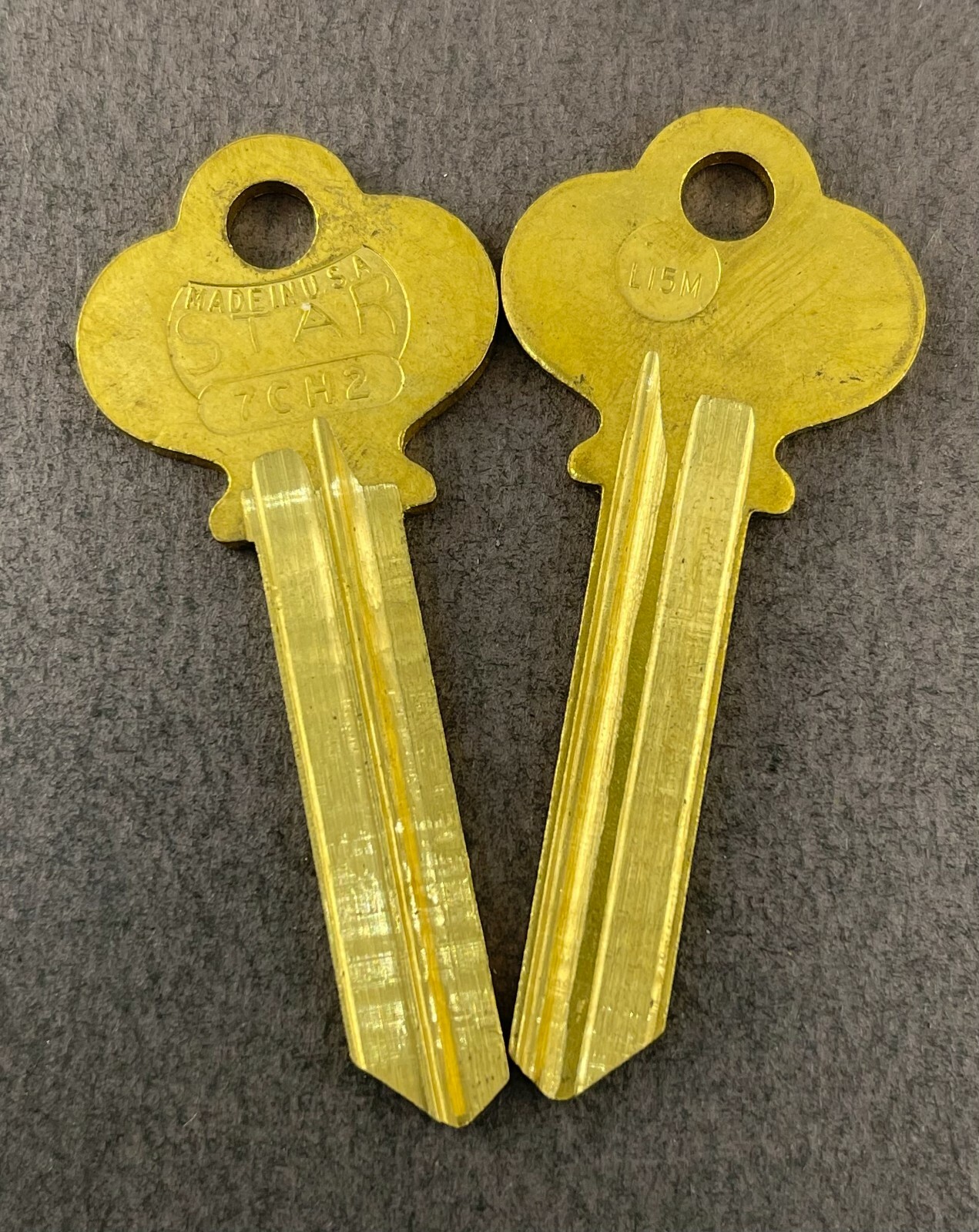 Lot of (2) L1015M 7CH2 L7M A67MA Type 7 Pin Key Blanks for Lockwood 54K Keyway