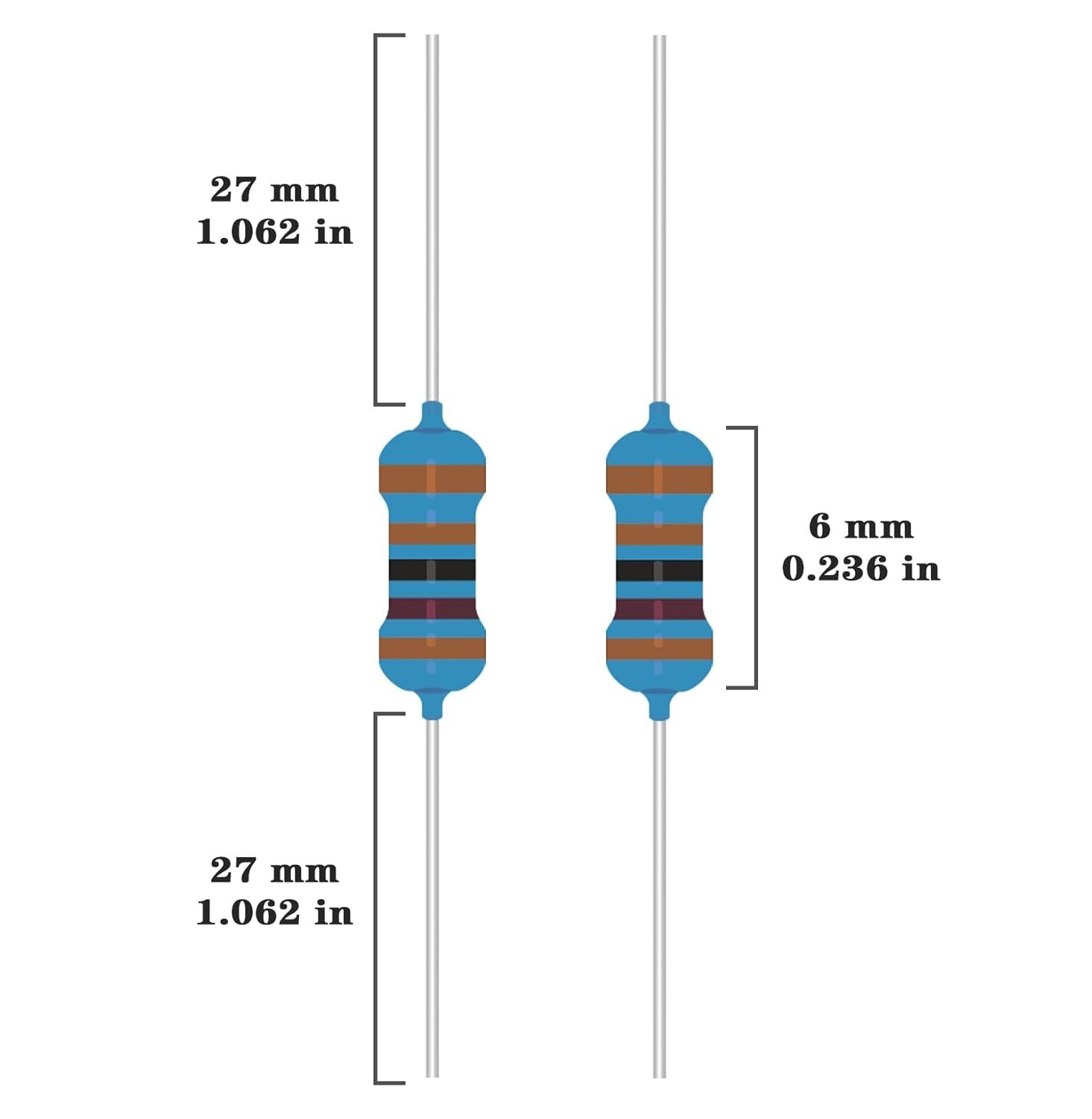 50 Values in 1/4W Metal Film Resistor Kit: Essential for Electronics Projects