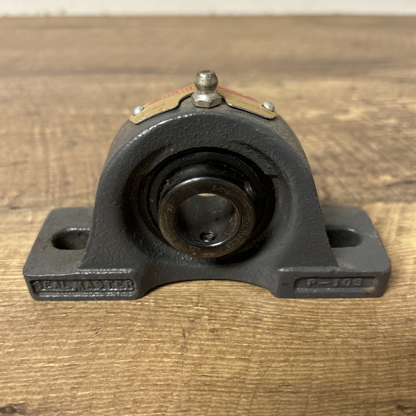 SealMaster P -103 Pillow Block Bearing, 3/4” Bore Diameter, Cast Iron